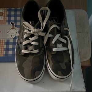 Vans Kids Green Camouflage Sneakers